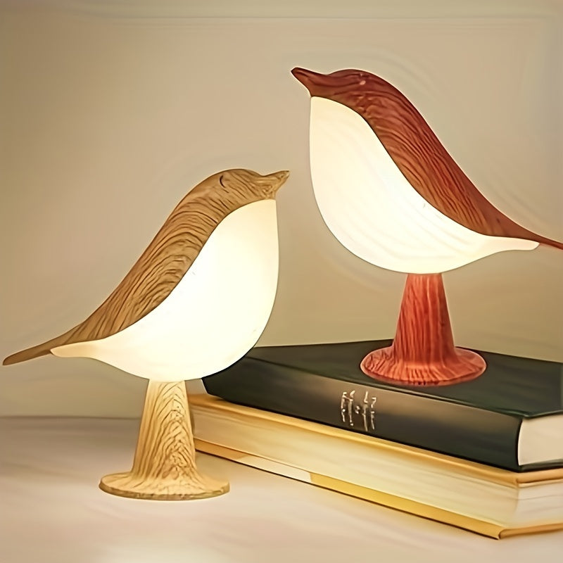 Art Deco Bird Table Lamp with Touch Control Dimmable Plastic Shade and Animal Theme