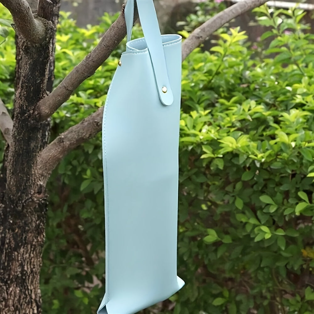 Leather Wine Bottle Bag with Snap Closure, Gift for Wine Lovers, Travel Accessory