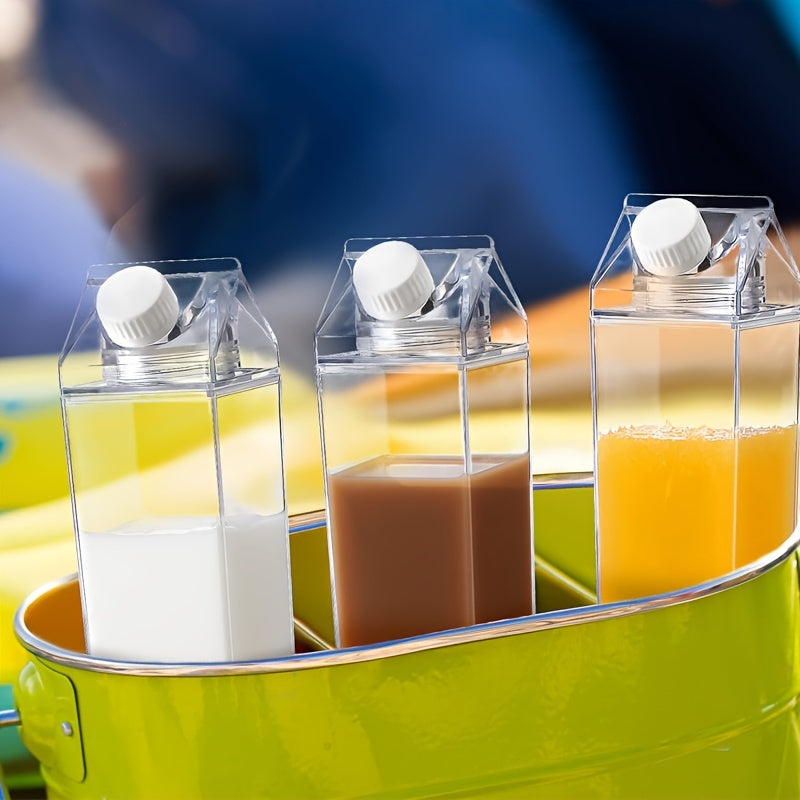 Stylish Milk Carton Water Bottle Travel-Friendly Fits in Backpacks and Car Cup Holders Cold Drinks and Fruit Juice