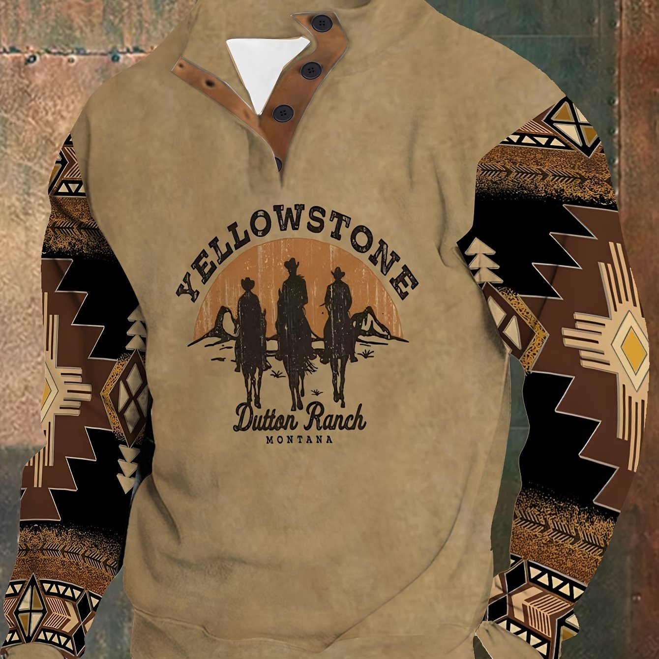 Plus Size Men's Long Sleeve Polyester Shirt with Stand Collar for Parties and Sports