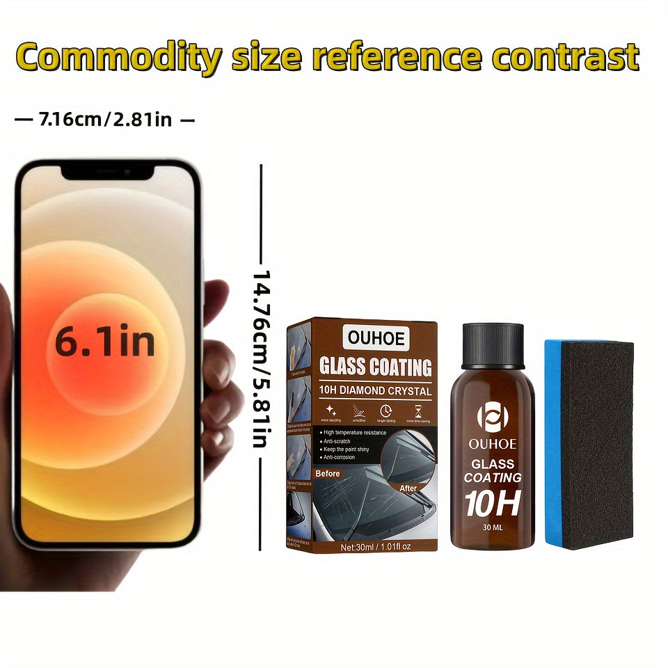 Kit de recubrimiento hidrofóbico para parabrisas de coche, película nano repelente de agua y polvo