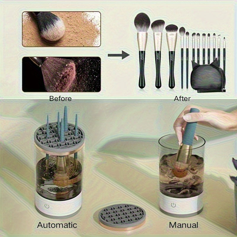 USB-Powered Makeup Brush Cleaner and Dryer for 6 Brushes Odorless and Fast