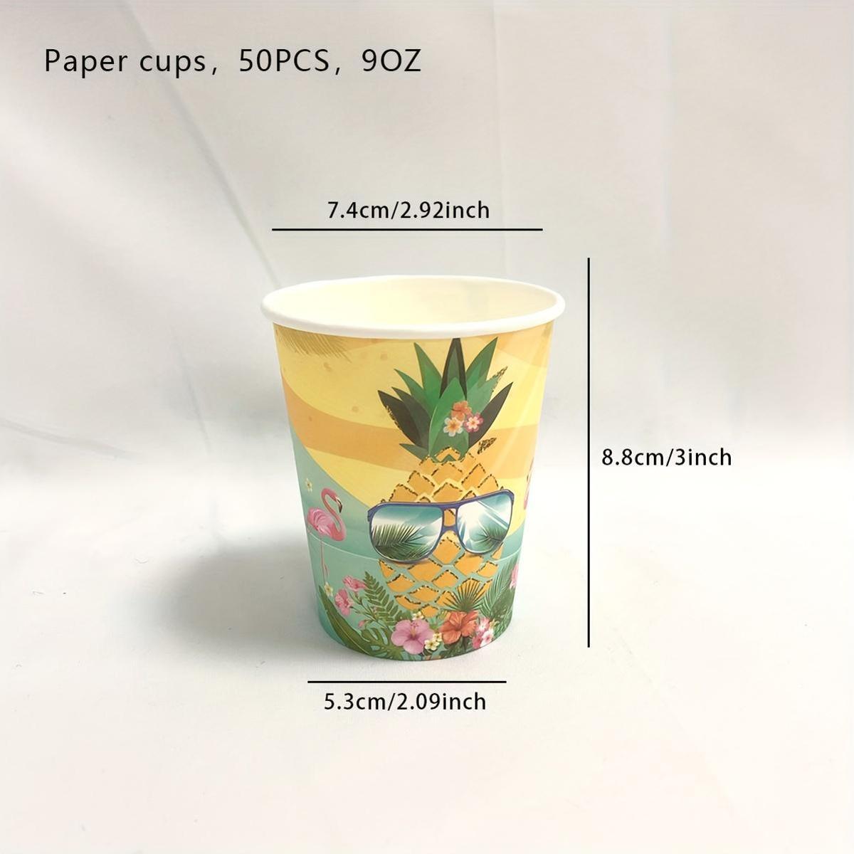 Platos, vasos y servilletas desechables de fiesta de piña temática de frutas tropicales