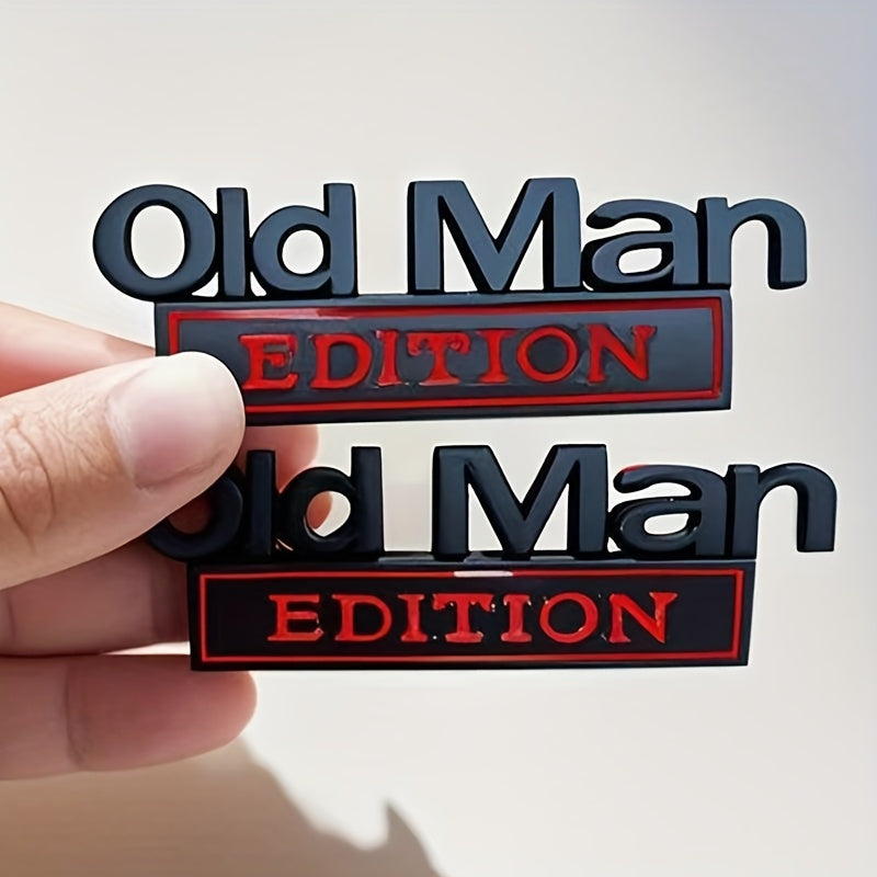 Old Man Edition 3D Emblem Stickers 2pcs Car Truck SUV Motorcycle Decals