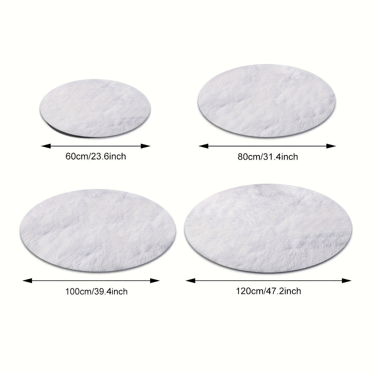 Plush Round Carpet Soft Stain-Resistant Slip-Resistant for Bedroom Living Room
