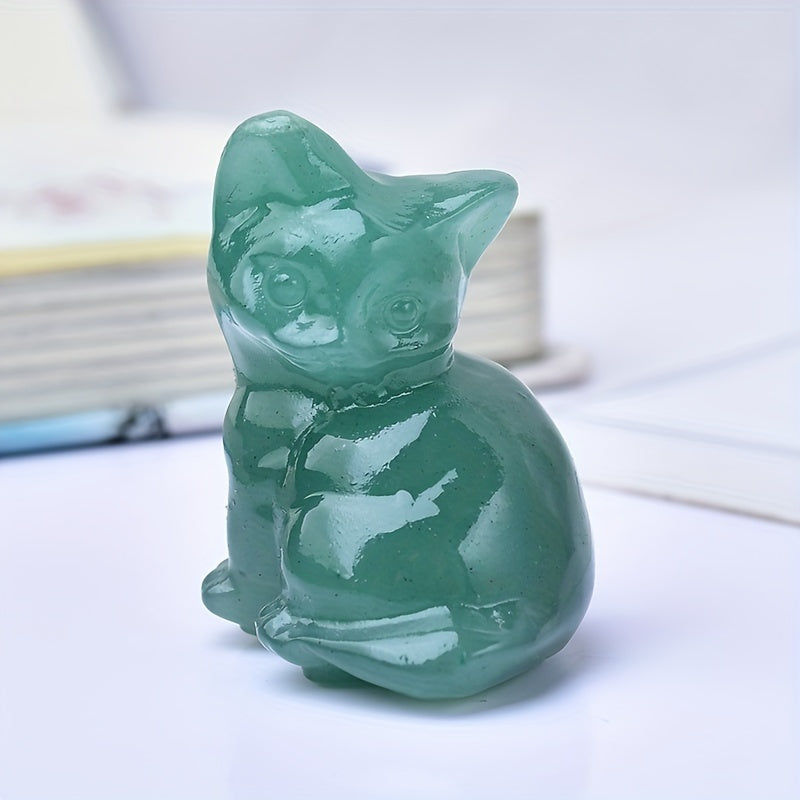 Фигурка кошки из натурального кристалла для карманов и комнат, подарок