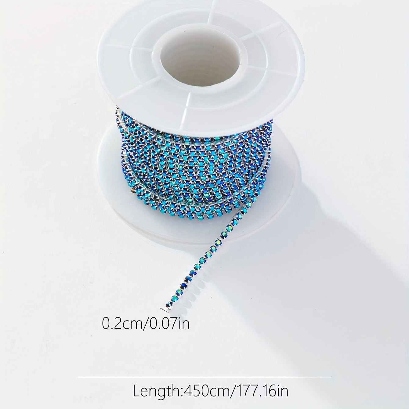 Рулон цепочки из страз длиной 450 см для ногтевого искусства, обуви, одежды, изготовления украшений