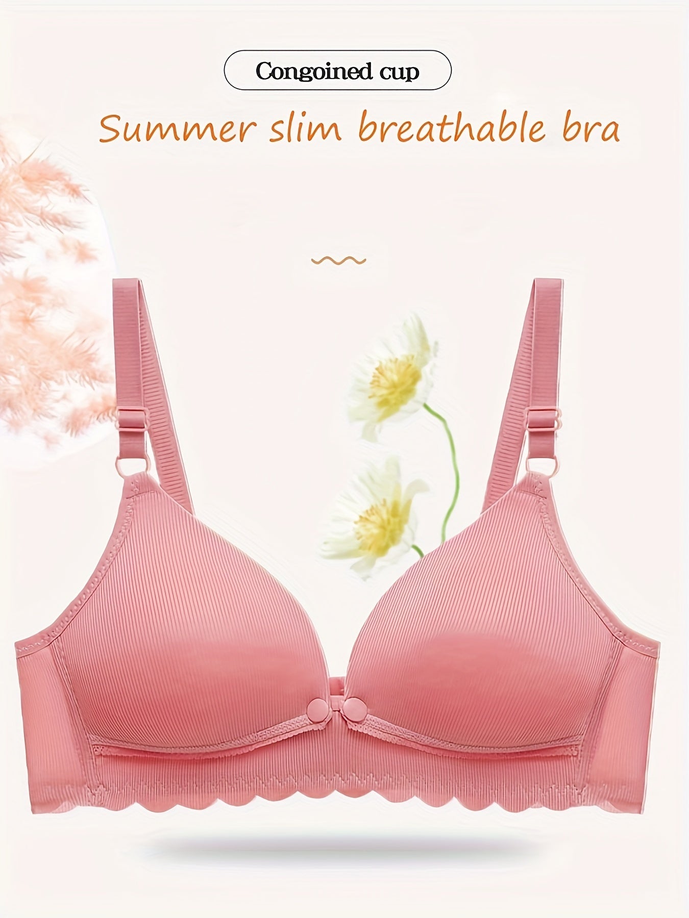 Sujetador de maternidad para lactancia con encaje sólido de tamaño medio y elastico para mujeres