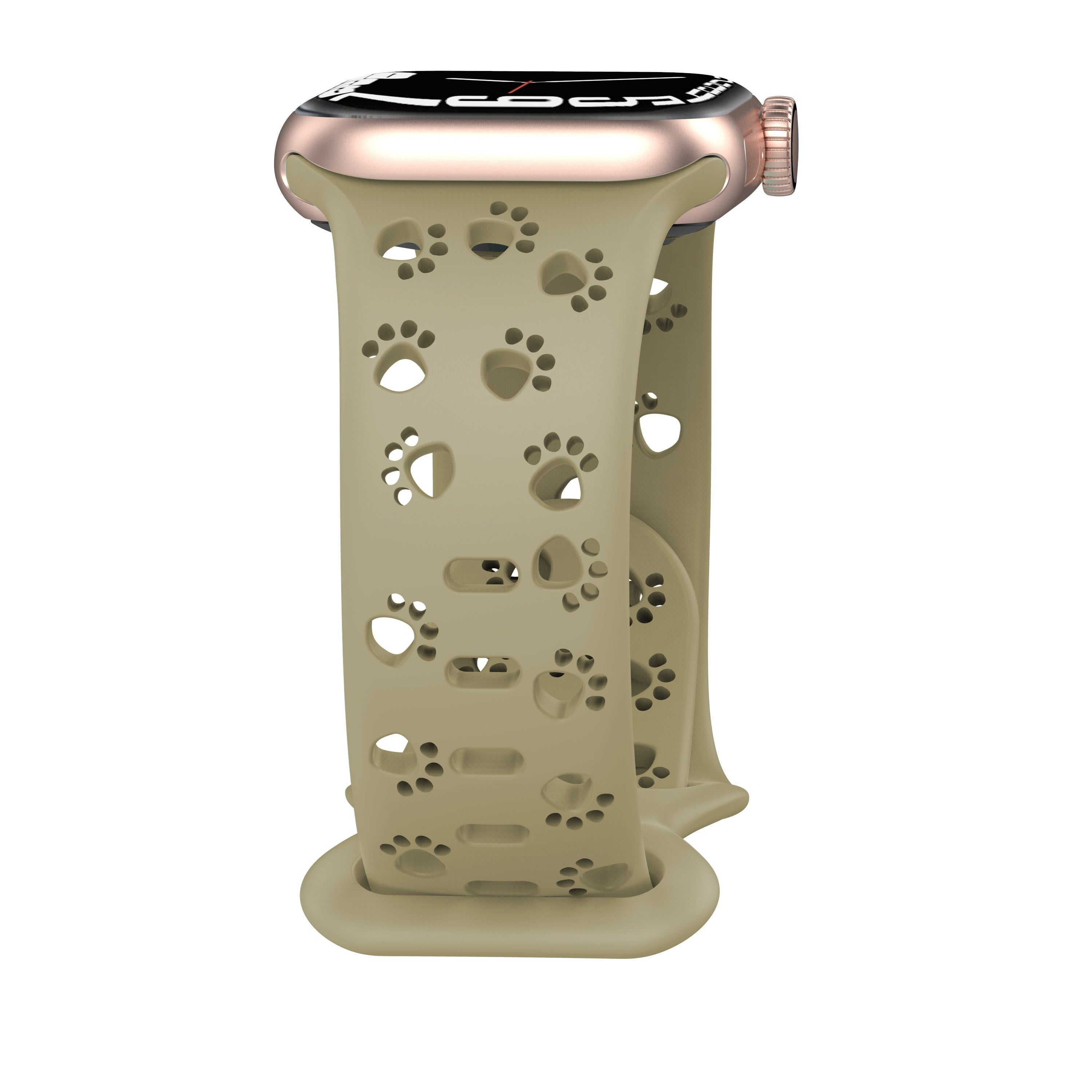 Силиконовый ремешок для часов с отпечатком лап животного, совместимый с Apple Watch серии 1-9, SE, Ultra, Ultra 2, S10, водостойкий, мягкий, дышащий, повседневный стиль, включает пряжку.