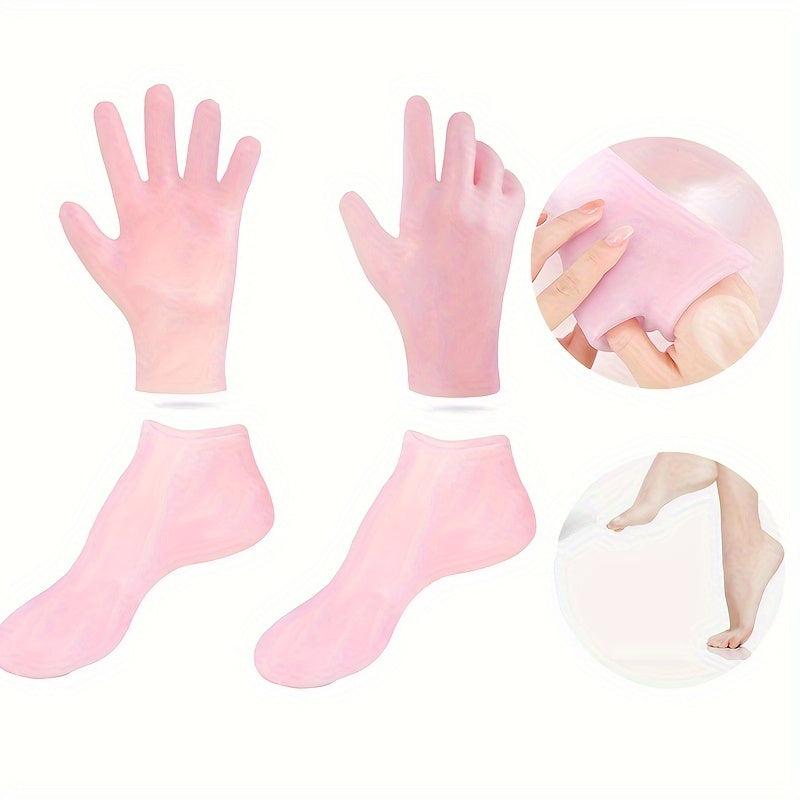 Silicone Gloves and Socks Unscented Moisturizing Hand and Foot Care Set