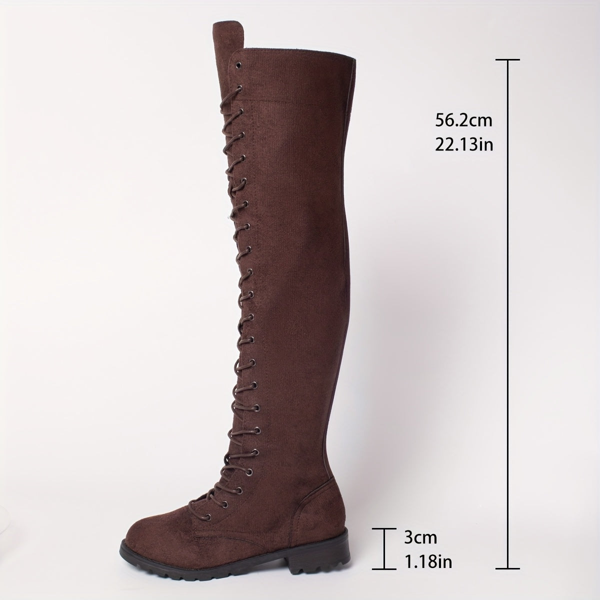 Women's Brown Over-the-Knee Casual Fashion Boots