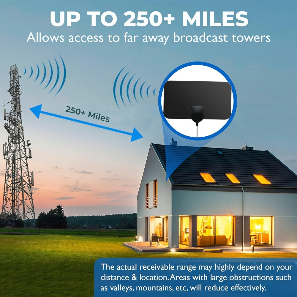 Indoor Digital TV Antenna 1080 Mile Range 4K Full HD Signal Booster USB Powered