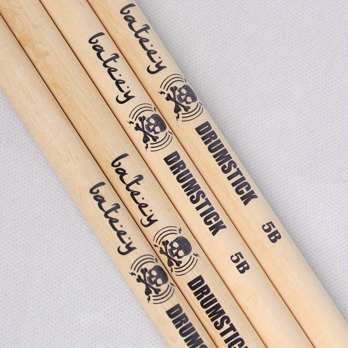 Maple Drumsticks with Skull Pattern 5A 7A 5B Uncharged Mixed Color