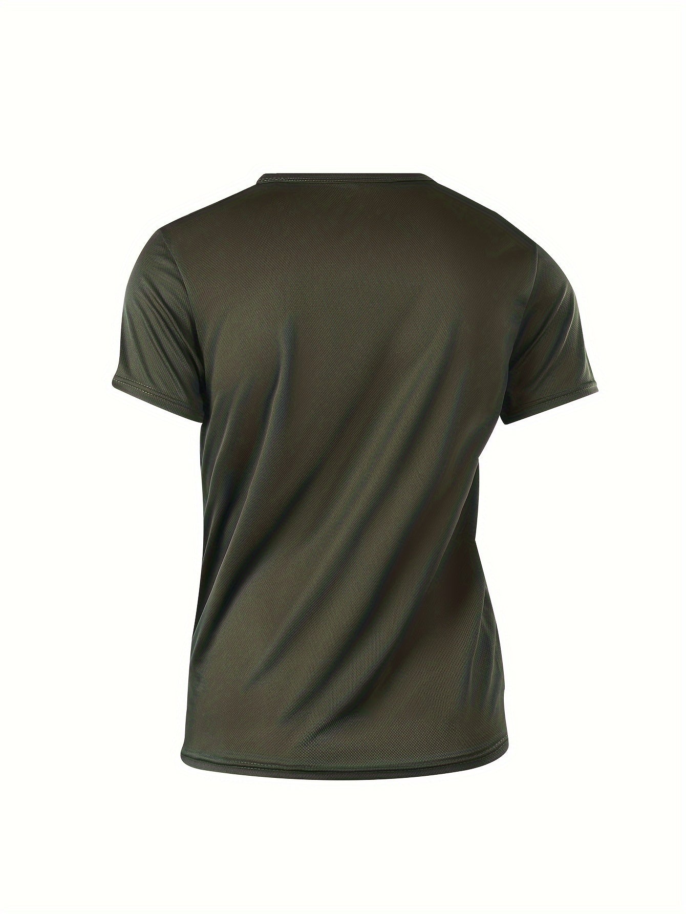 Men's Solid Color Crew Neck T-Shirt Breathable Quick-Drying Stretch Summer Activewear
