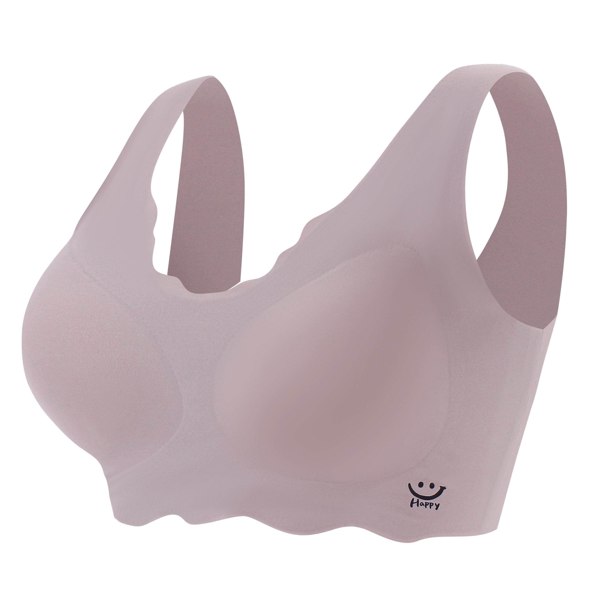 Women's Wireless Soft Breathable Bra with Smiley Print Lingerie