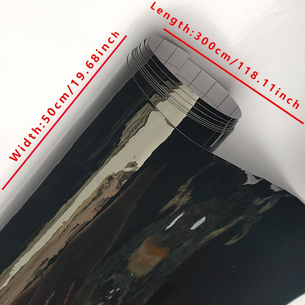 Avtomobillar, noutbuklar, telefonlar, mototsikllar uchun qora yaltiroq vinil avtomobil qoplamasi, 10-50 sm