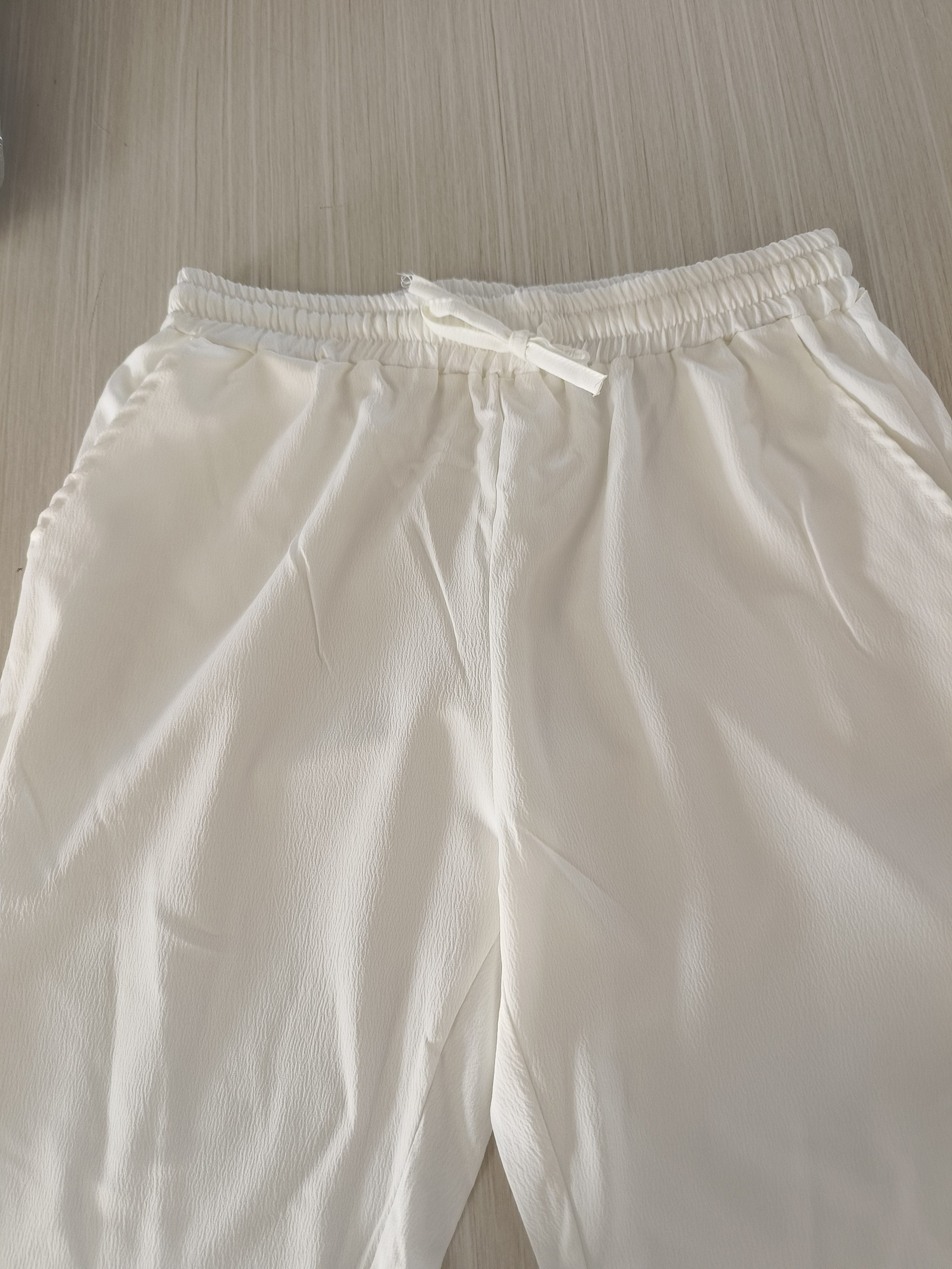 Traje de verano para hombre de poliéster con cuello en V de dos piezas, con pantalones de manga larga de color sólido