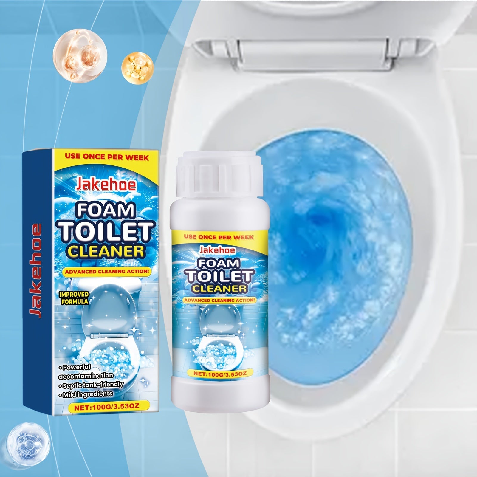 Advanced Foam Toilet Cleaner Descaling Stain & Odor Removal Deodorizer