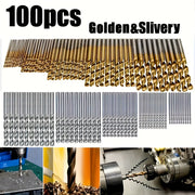 Titanium-Coated Drill Bit Set for Wood Aluminum Plastic 100 Pieces