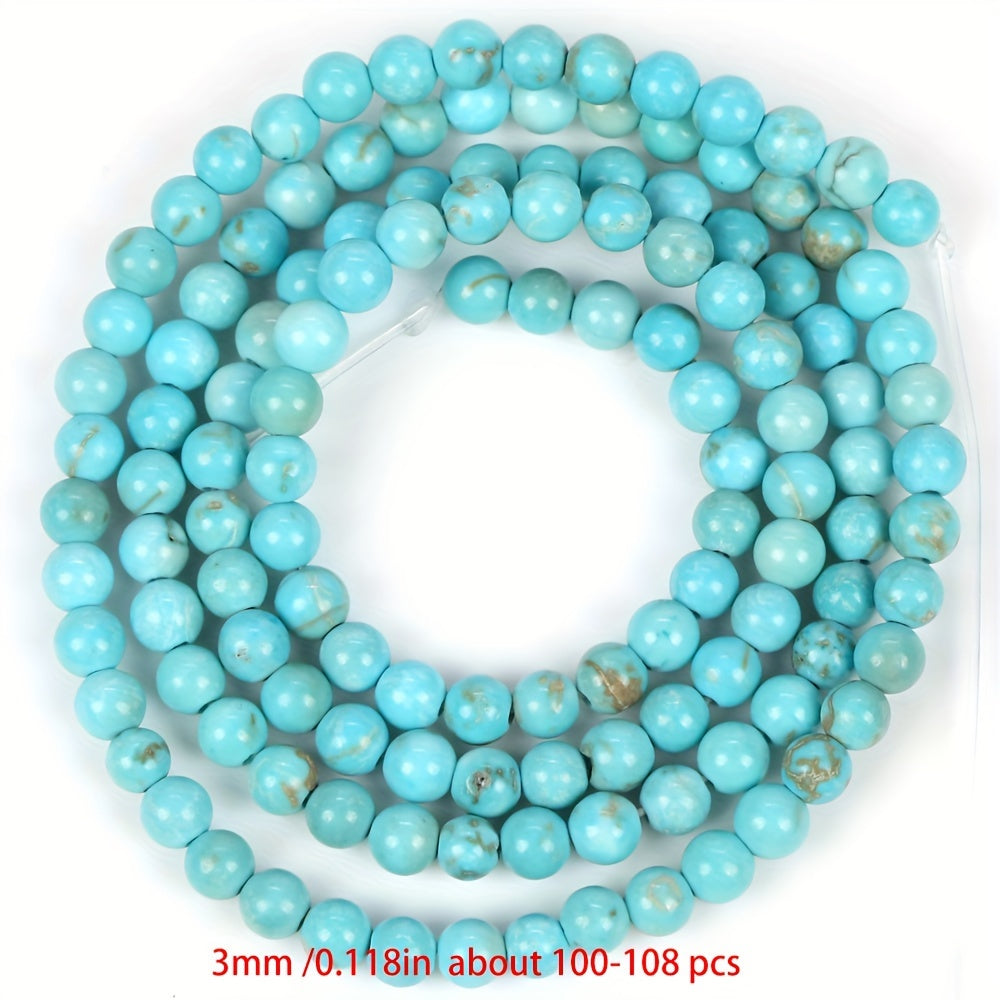 Cuentas separadoras de piedra natural de 3 mm para hacer joyería, amatista, cuarzo rosa, turquesa, ágata