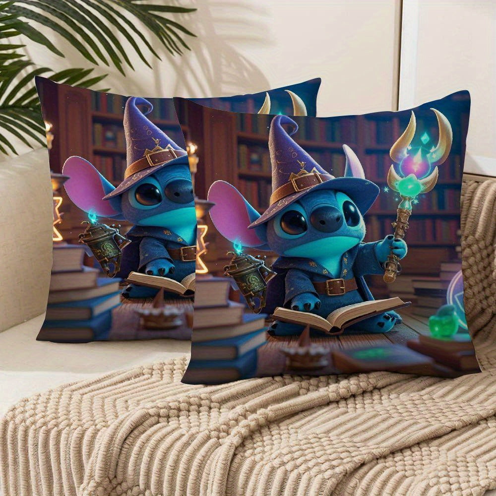 Juego de 2 fundas de cojín de Disney Stitch Halloween de 45,72 cm cuadradas para sofá, sala de estar, exterior