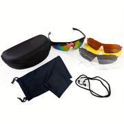 5-Piece Outdoor Riding Sports Glasses Set with Interchangeable Lenses and Accessories