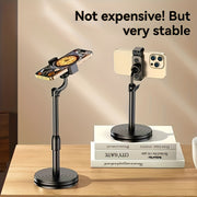 Adjustable Phone Stand with 360-Degree Rotating Clip Holder Portable Desk Accessory for Smartphones