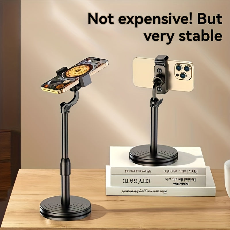 Adjustable Phone Stand with 360-Degree Rotating Clip Holder Portable Desk Accessory for Smartphones
