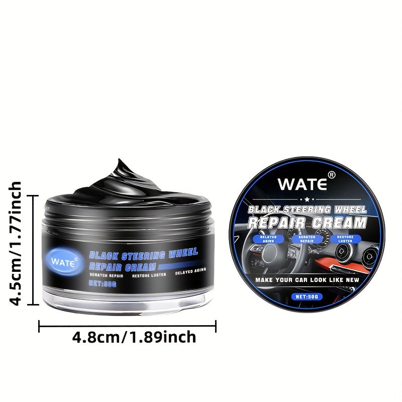 Black Steering Wheel Repair Cream for Faded White Plastic and Interior Parts 300g