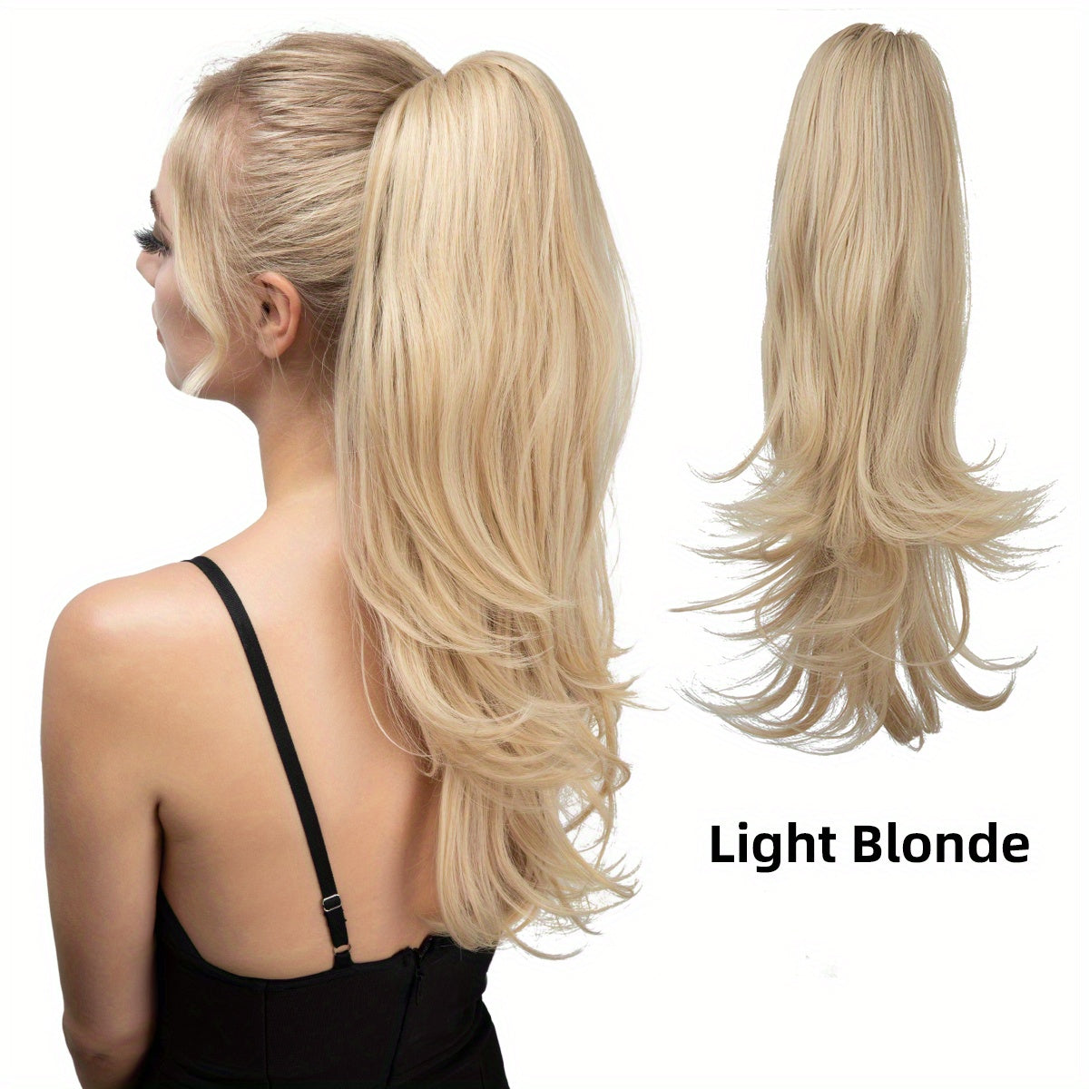 Women's Synthetic Curly Wave Ponytail Extension with 180° Rotating Claw Clip