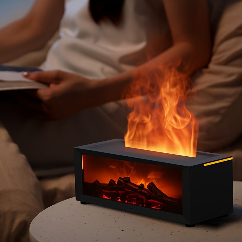 Flame-Inspired USB Humidifier with Remote Control Large Mist for Small Spaces