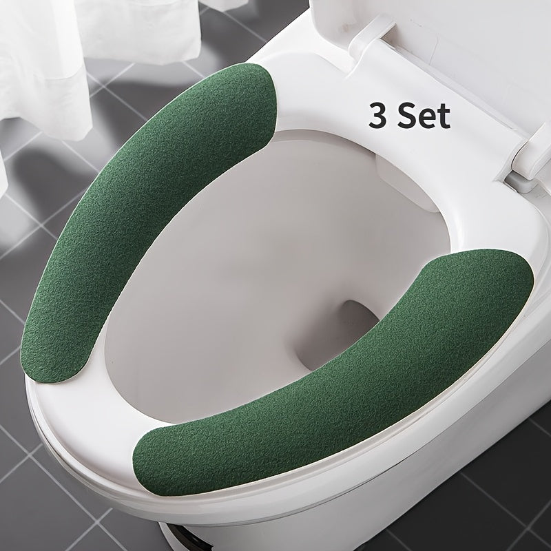 Universal Washable Toilet Seat Cover with Adhesive Non-Slip Mat