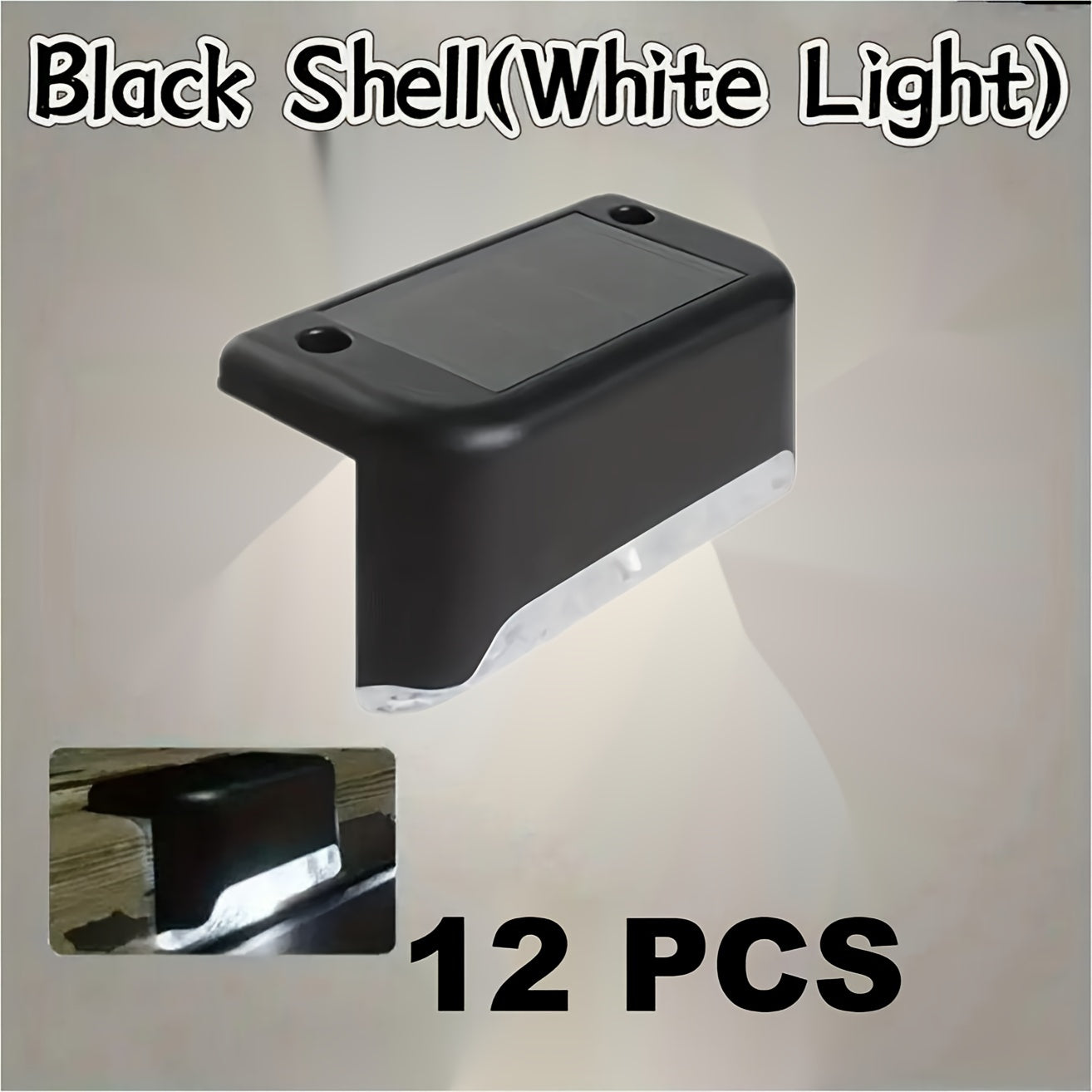 Lámparas solares LED de paso de 16/12/4 piezas para exteriores, para escaleras, caminos, resistentes al agua IPX-4