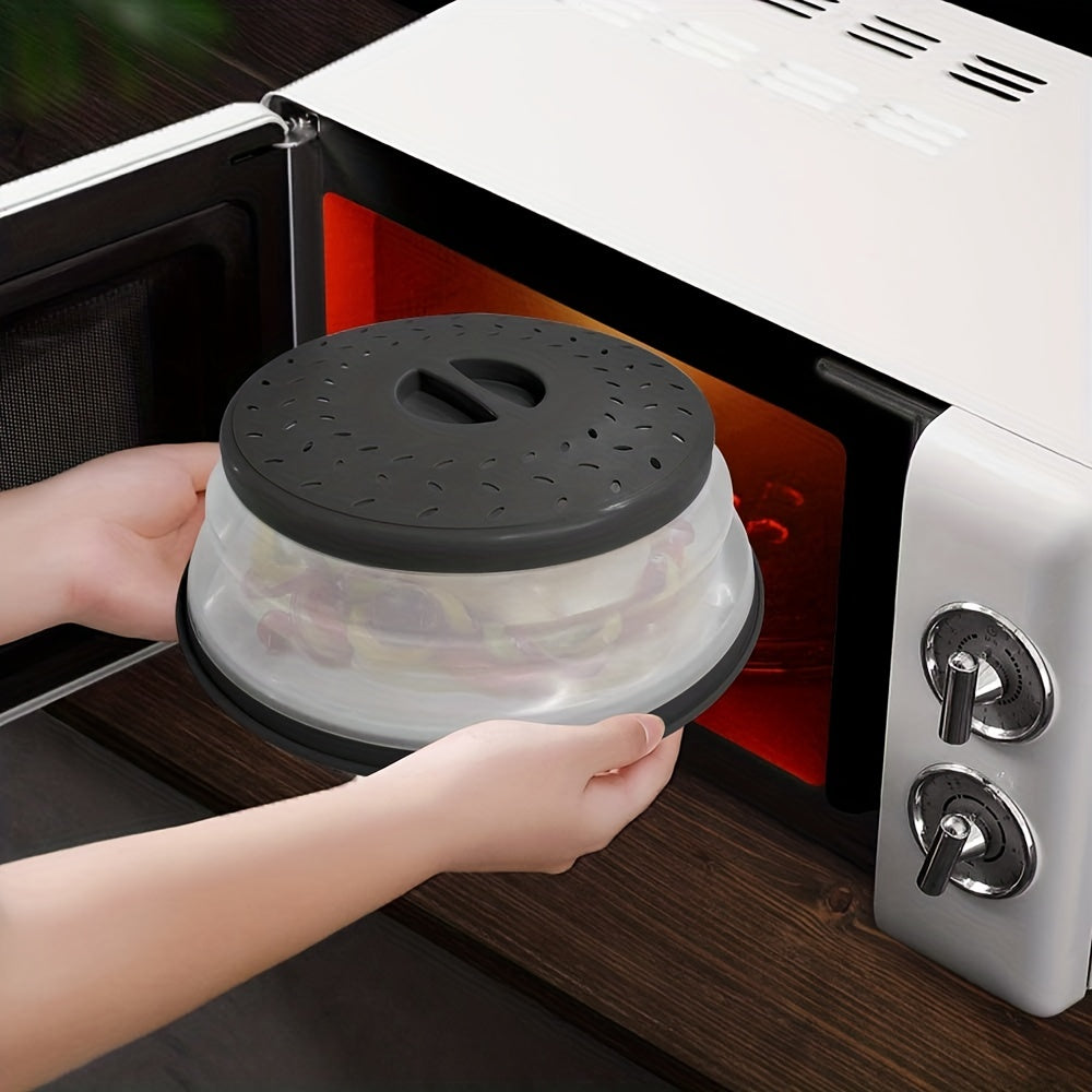 Juego de cuatro tapas plegables para microondas sin BPA de 10 pulgadas, cubierta para salpicaduras de comida y filtro