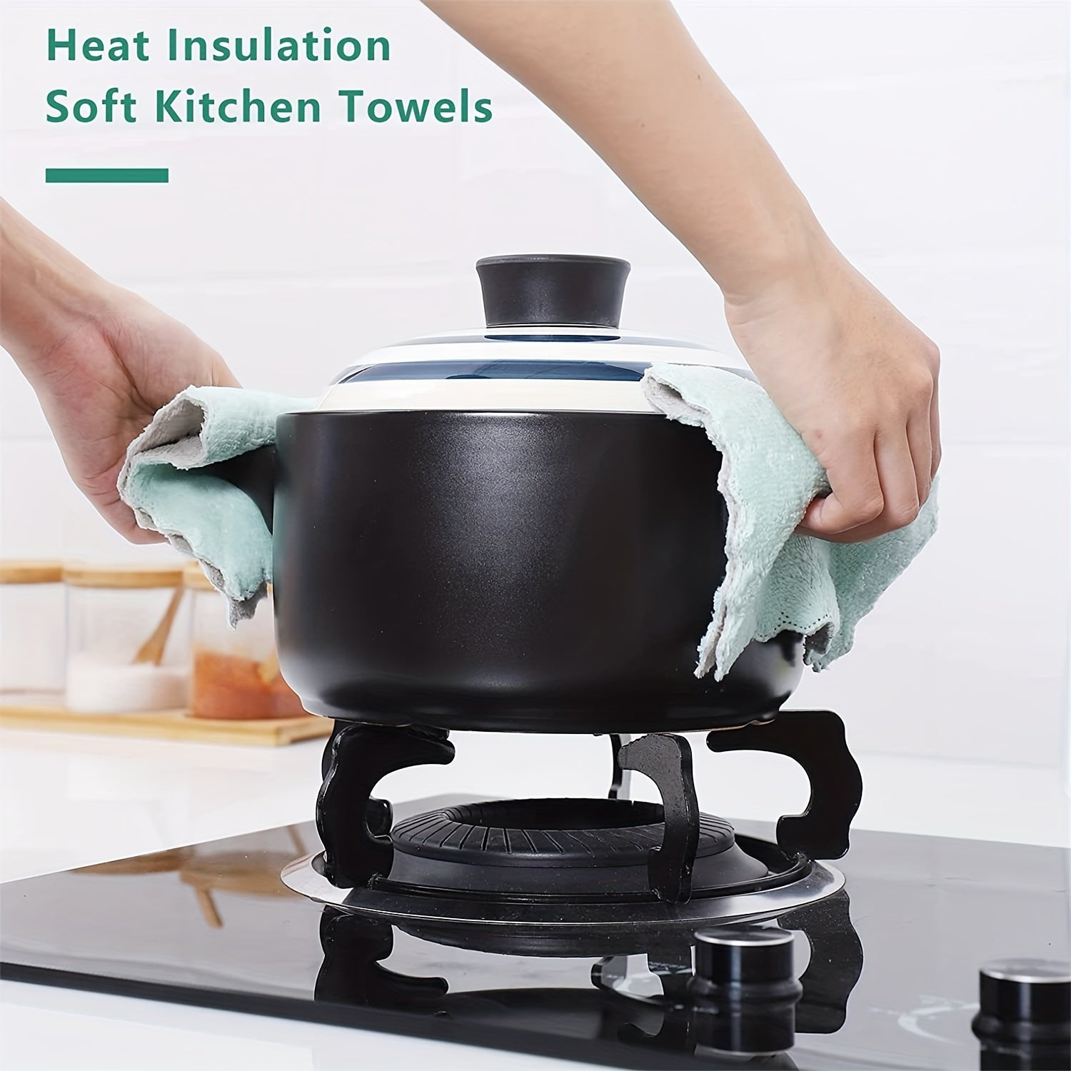 10pcs Microfiber Dish Cloths Kitchen Bathroom Car Window Absorbent Stain Removal