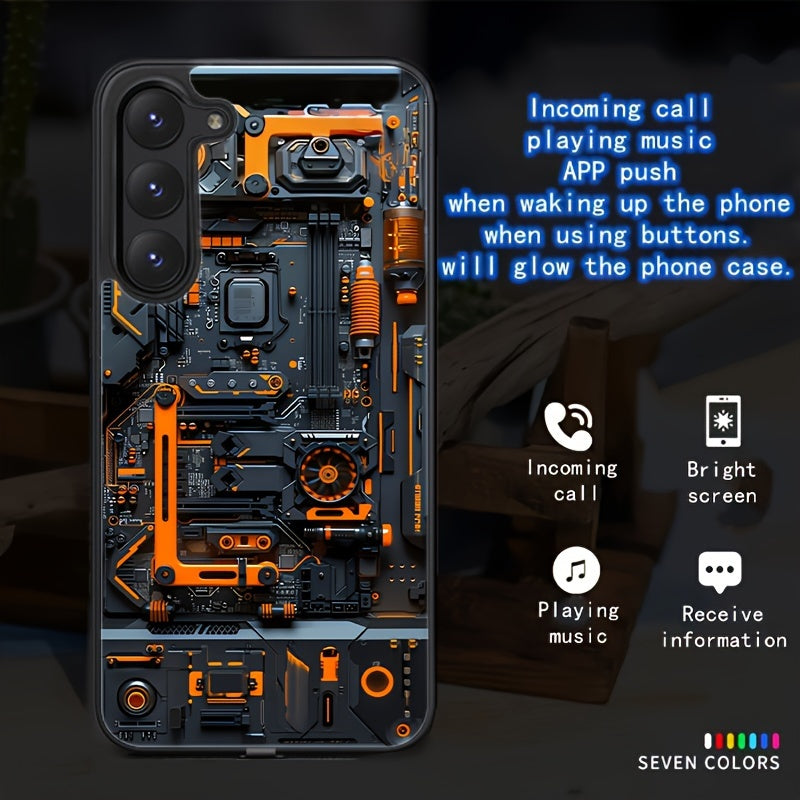 Smart Voice-Controlled Luminous Phone Case for Samsung S24 S23 S22 TPU Cyberpunk Design
