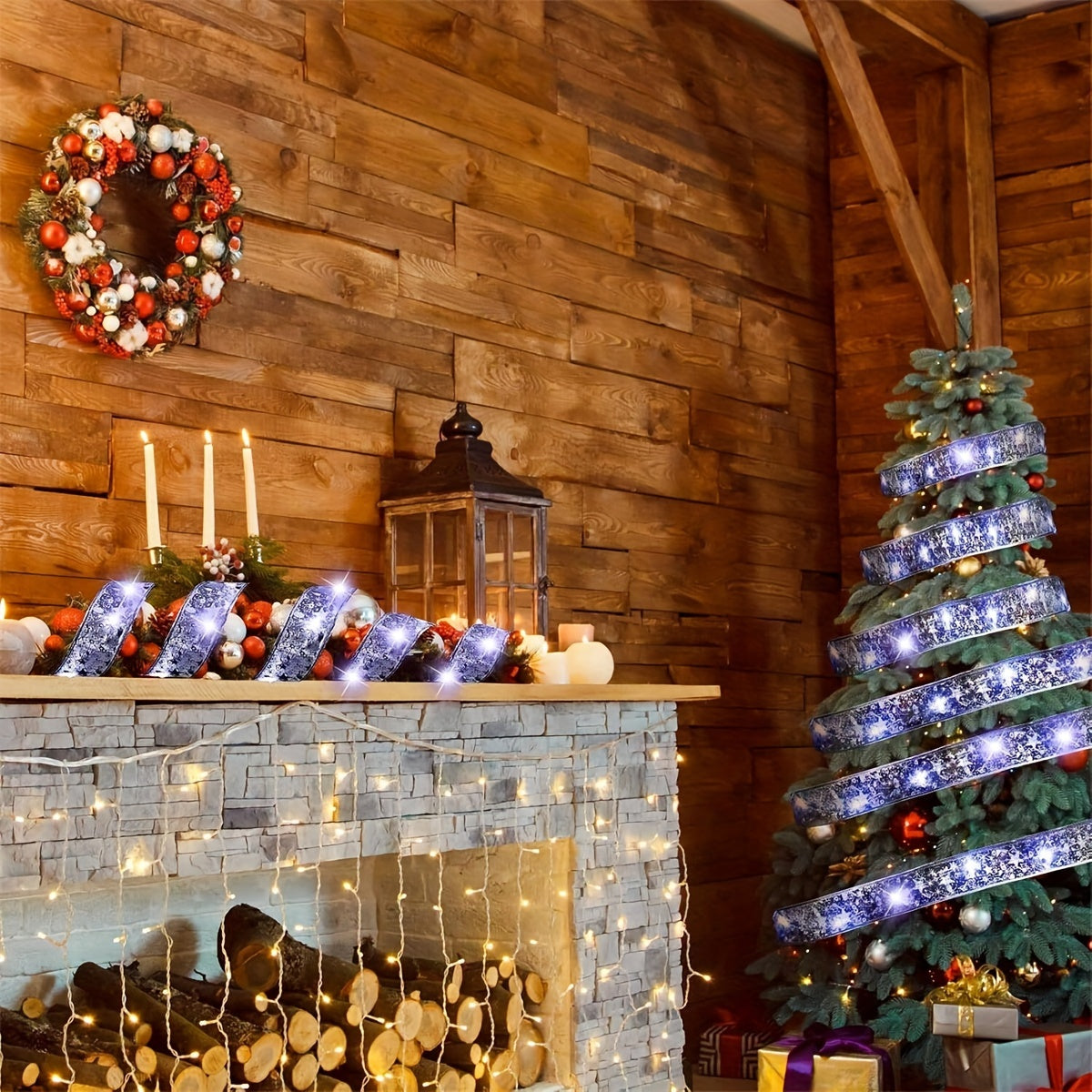 Luces de cinta LED alimentadas por batería de 1.97 pulgadas de ancho para fiestas navideñas, bodas y eventos en interiores