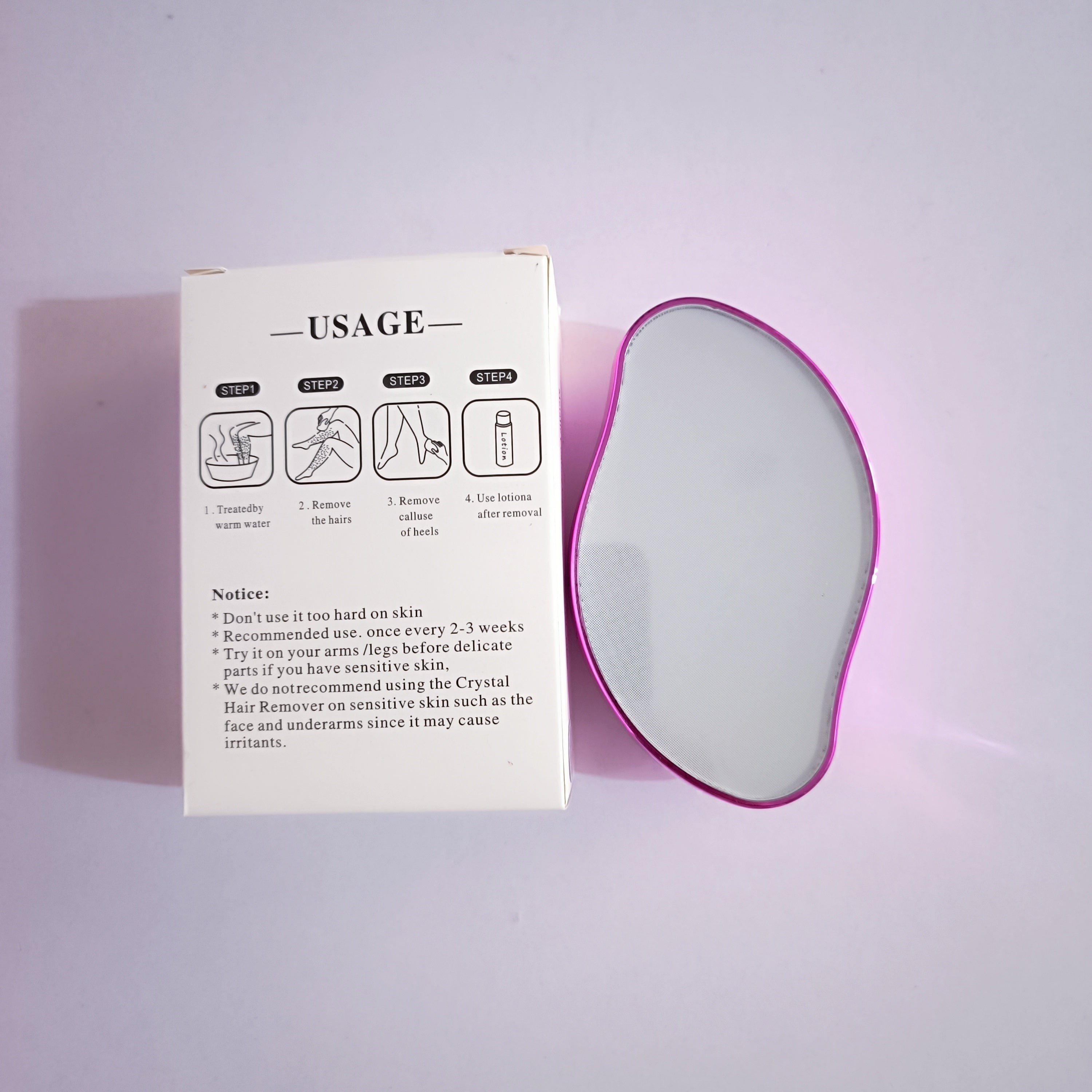 Depiladora de cristal a prueba de agua para mujeres, eliminación de vello corporal, rosa, blanco, negro