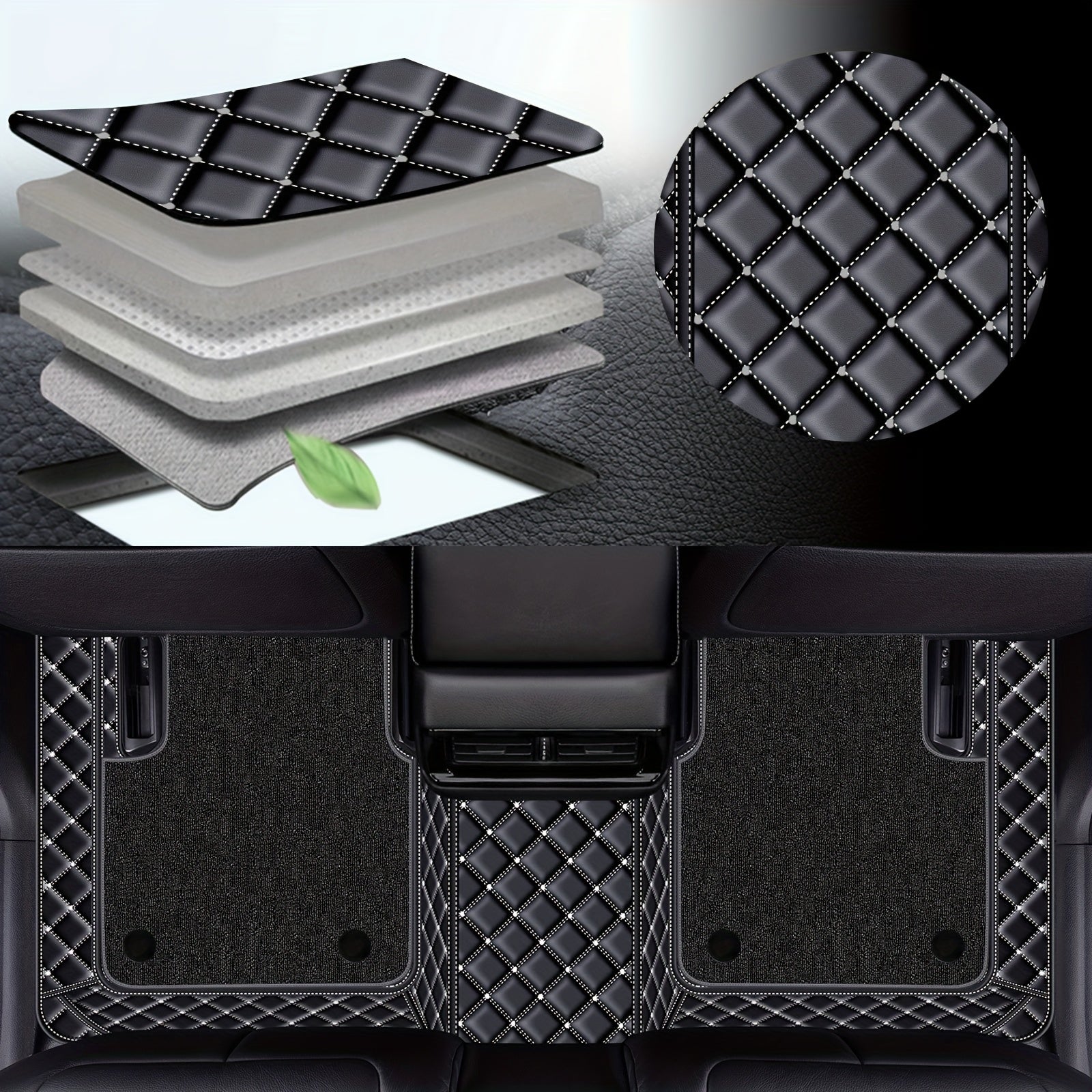 Автомобильные коврики на пол из двойного слоя из искусственной кожи с полной защитой для седана