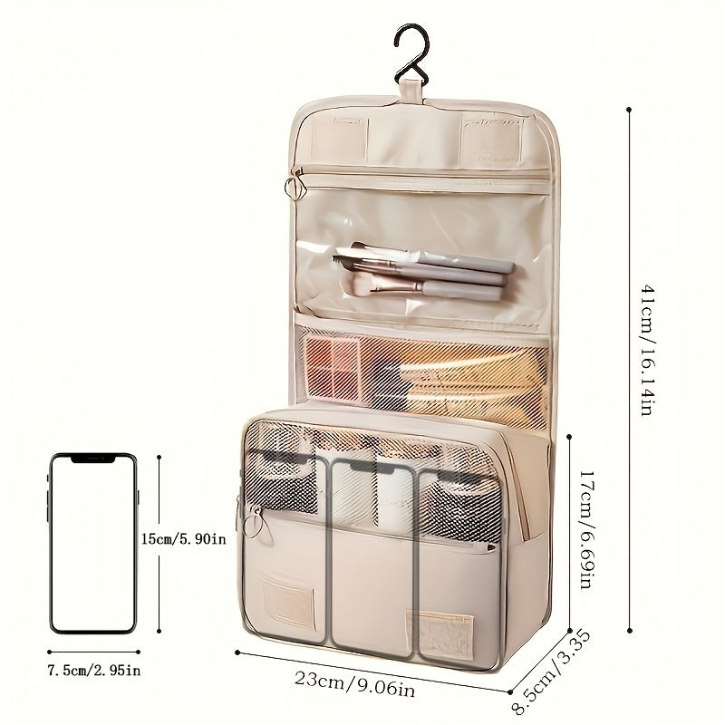 Hanging Toiletry Bag Travel Cosmetic Organizer with Multiple Zip Pockets