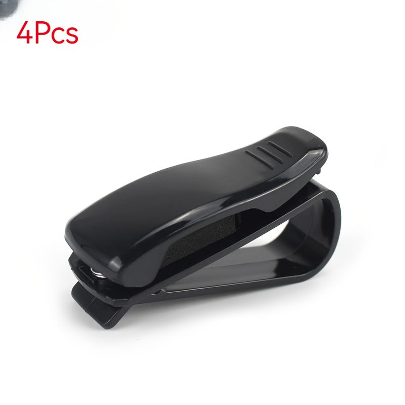 Universal Car Sunglasses Clip Black Red Multi-Functional Sun Visor Organizer
