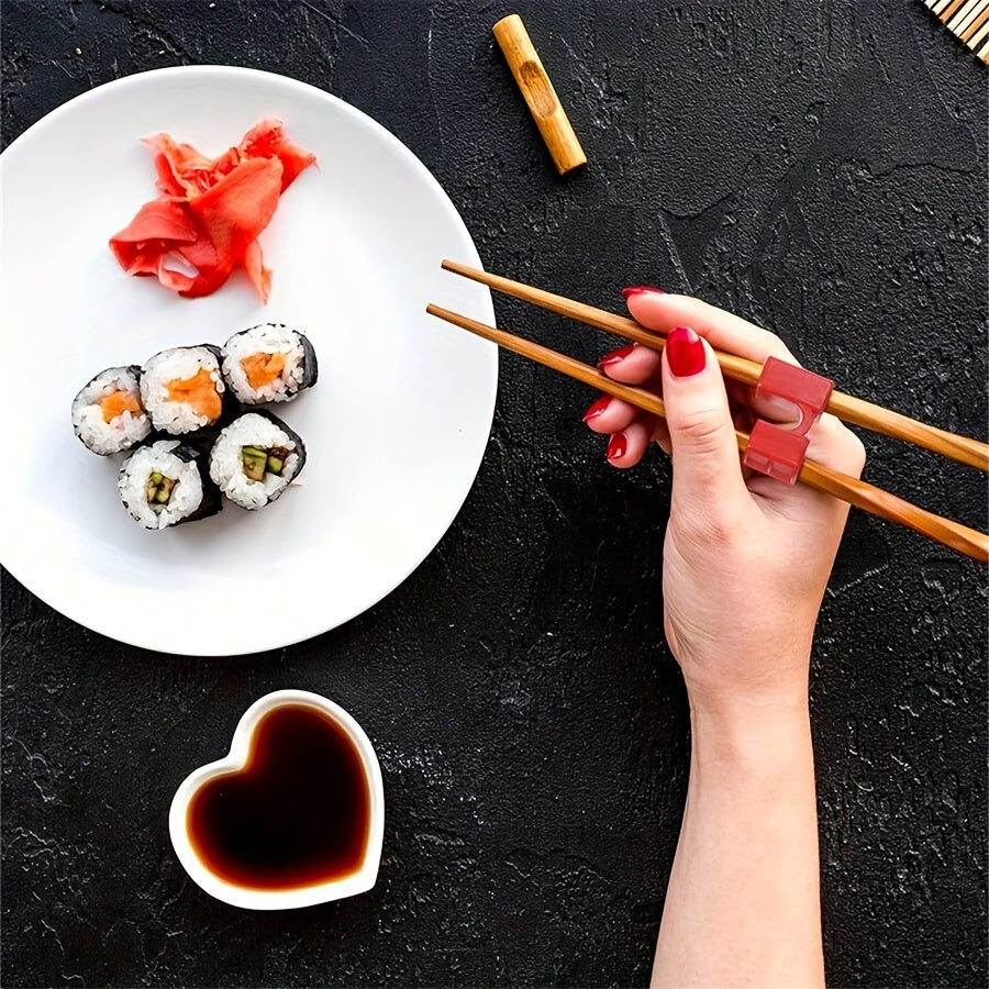 Set of 4 Plastic Chopstick Grip Aids for Adults Beginners with Interchangeable Connectors