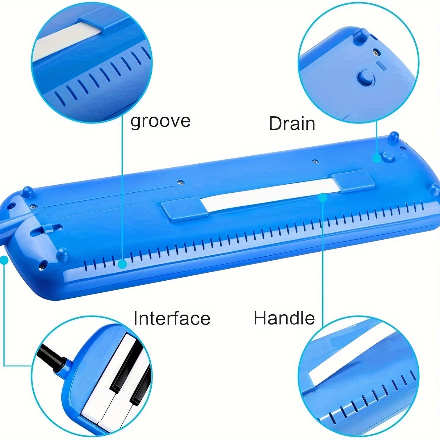 Eavanbaek 37-клавишная сопрано мелодика - портативное воздушное пиано с мягкой длинной трубкой, коротким мундштуком и сумкой для переноски - предлагается в черном/синем/розовом цветах