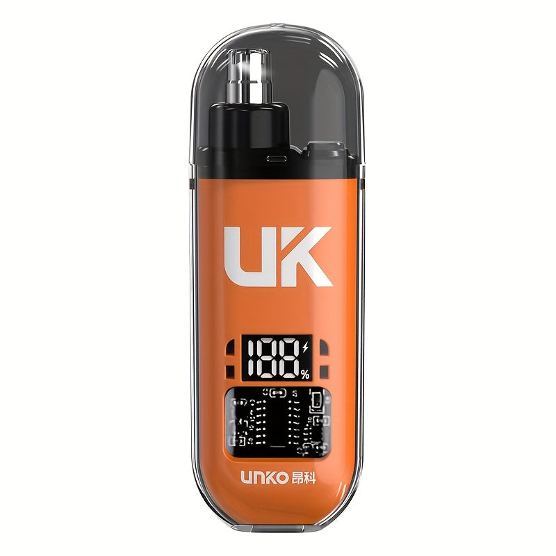 Unisex Stainless Steel Electric Nose Hair Trimmer with LED Display