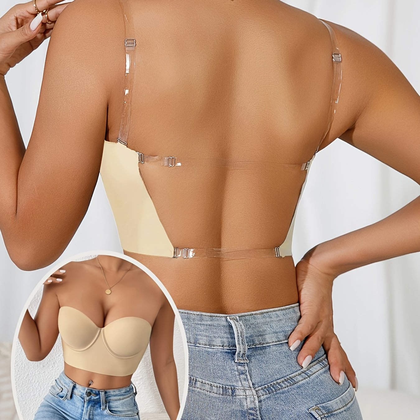 Qora Push-Up Bra shaffof kamarlar bilan, underwire qo'llab-quvvatlash, olib tashlanmaydigan padlar bilan