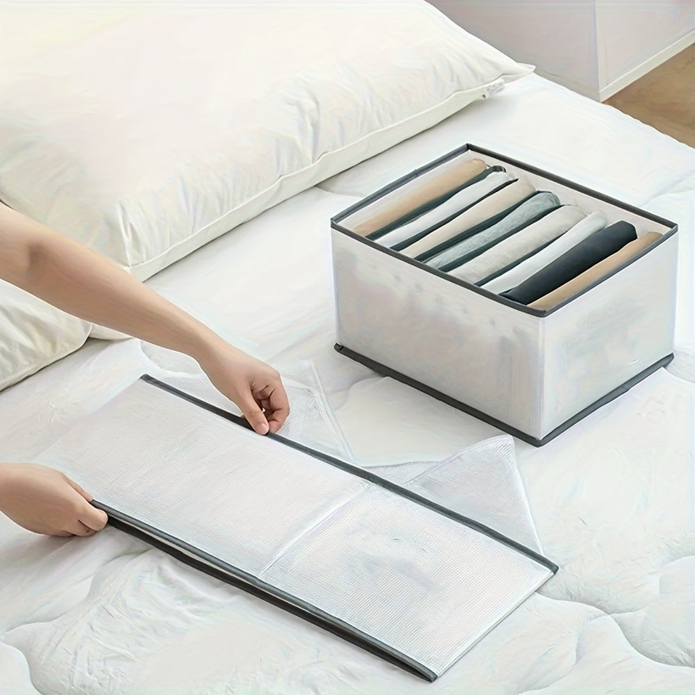 Juego de 3 organizadores de cajones de lona plegables para almacenamiento en armario con rejillas de separación