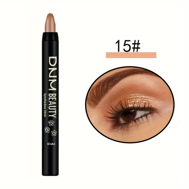 Women Waterproof Eye Shadow Stick with Rainbow Shimmer Long-Lasting Brightener