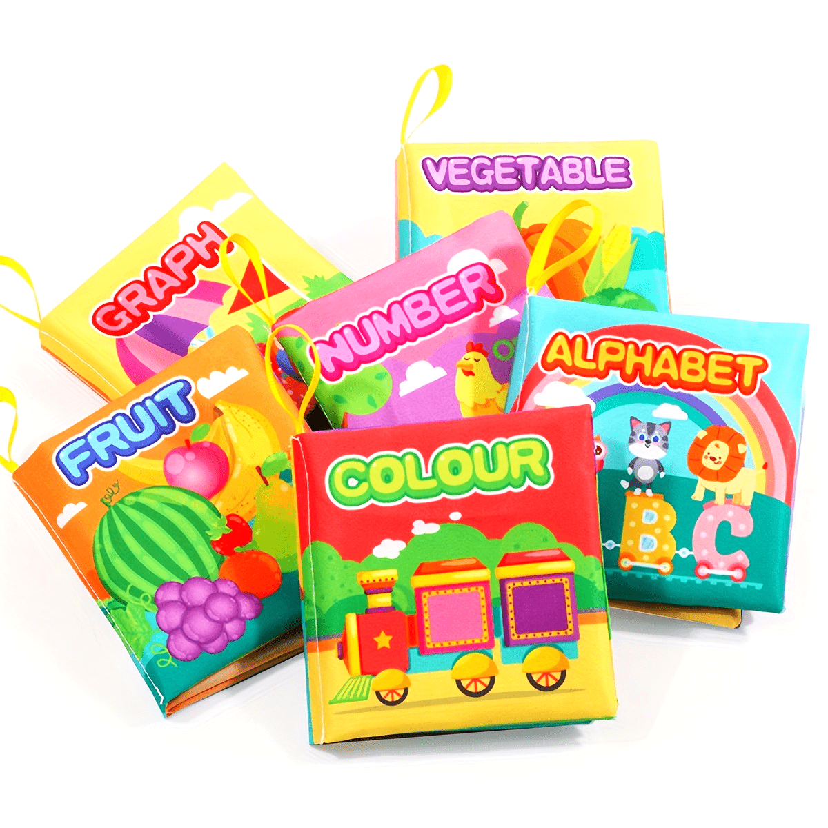 Baby Educational Toy Soft Baby Book for Learning Alphabet Numbers Fruits Animals for Ages 0-3