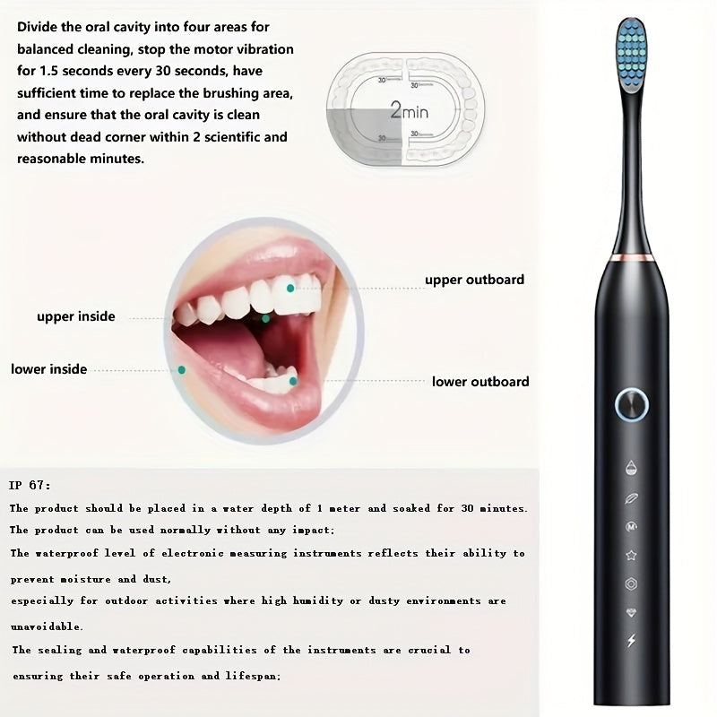 Electric Toothbrush for Adults USB Rechargeable Deep Clean Soft Bristles Couples Automatic Cleaning