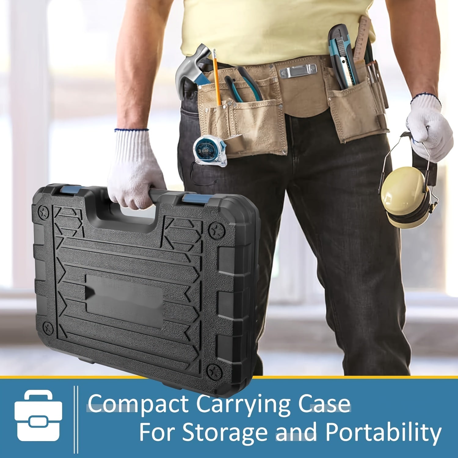 148 Piece Home Tool Kit with Portable Case Ratcheting Screwdriver Hex Key Pliers Wrench